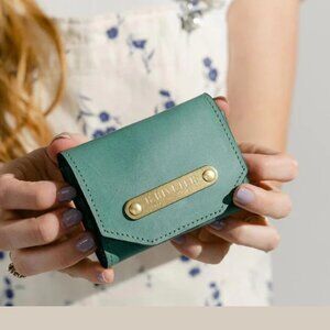 R. Riveter Leather Wallet in Teal Brand New